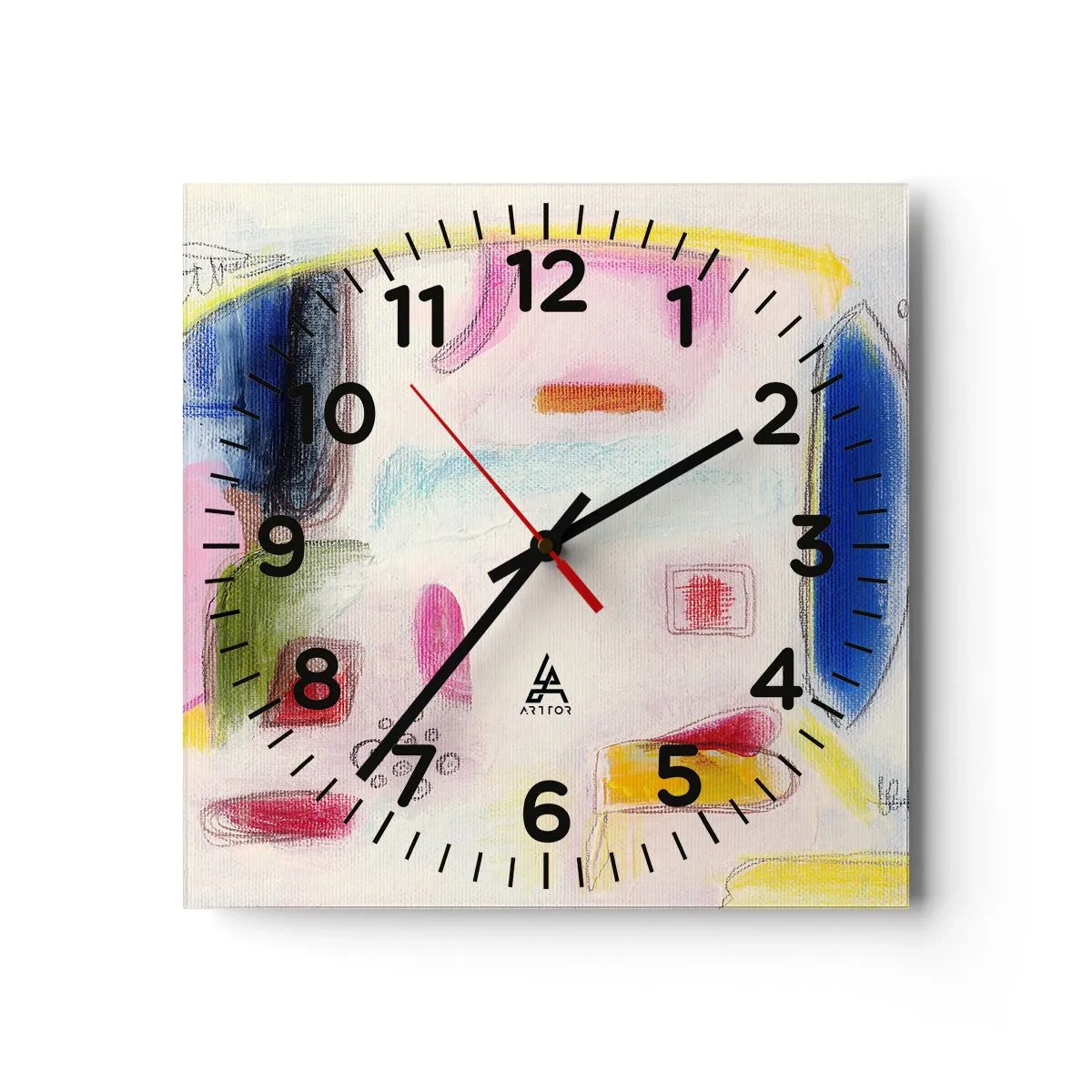 Wall clock - Clock on glass - More Convex than Concave or Flat - 40x40 cm