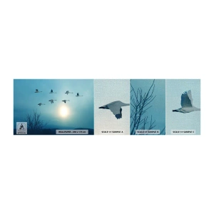 Photo Wallpaper Sample Premium Canvas - Farewell to Summer for a Year - Landscape, Stork, Birds - 100x30 cm