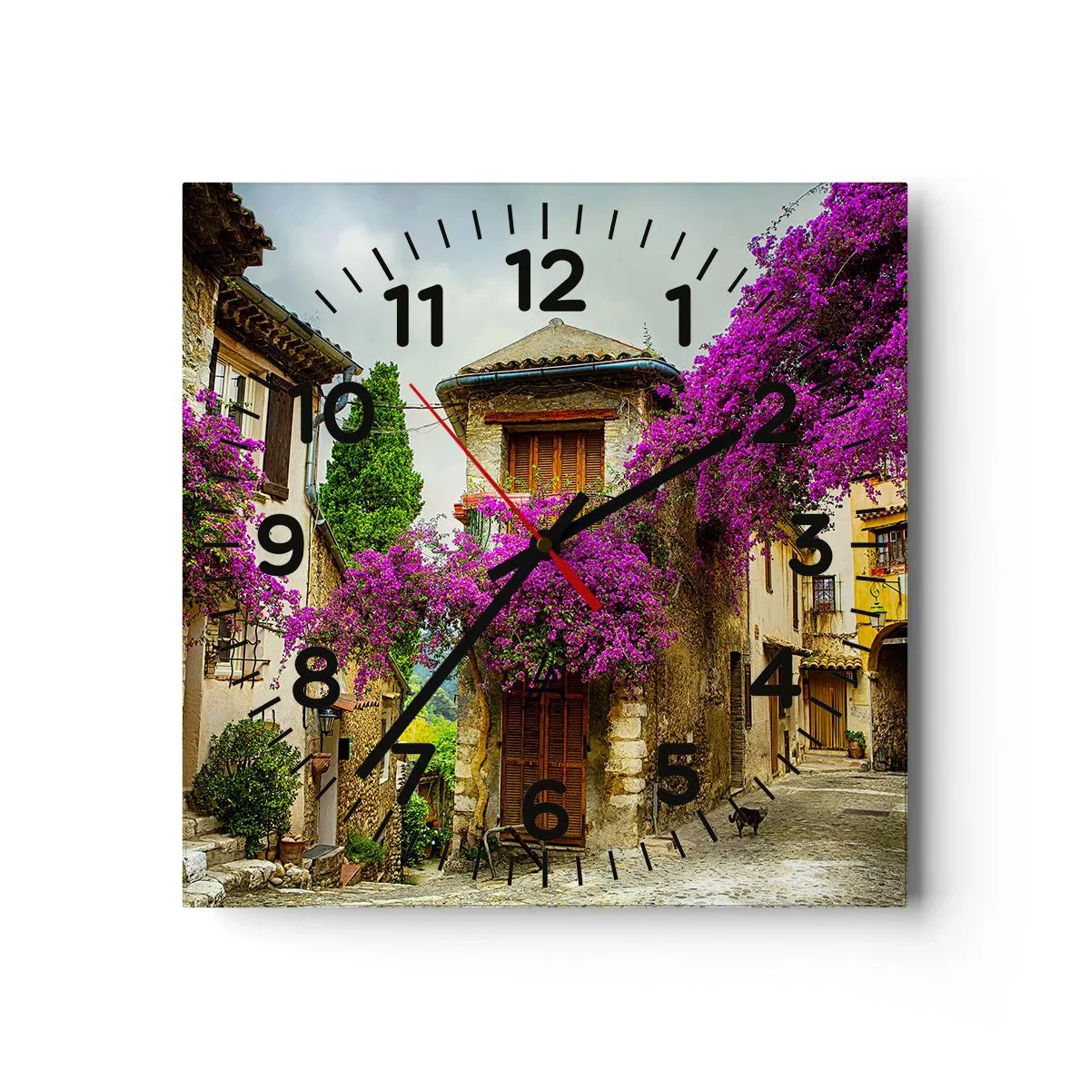 Wall clock - Clock on glass - Under a Flowery Canopy - 30x30 cm