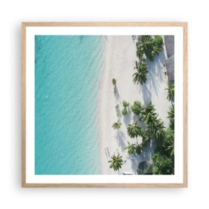 Poster in light oak frame - Holidays in Paradise - 60x60 cm