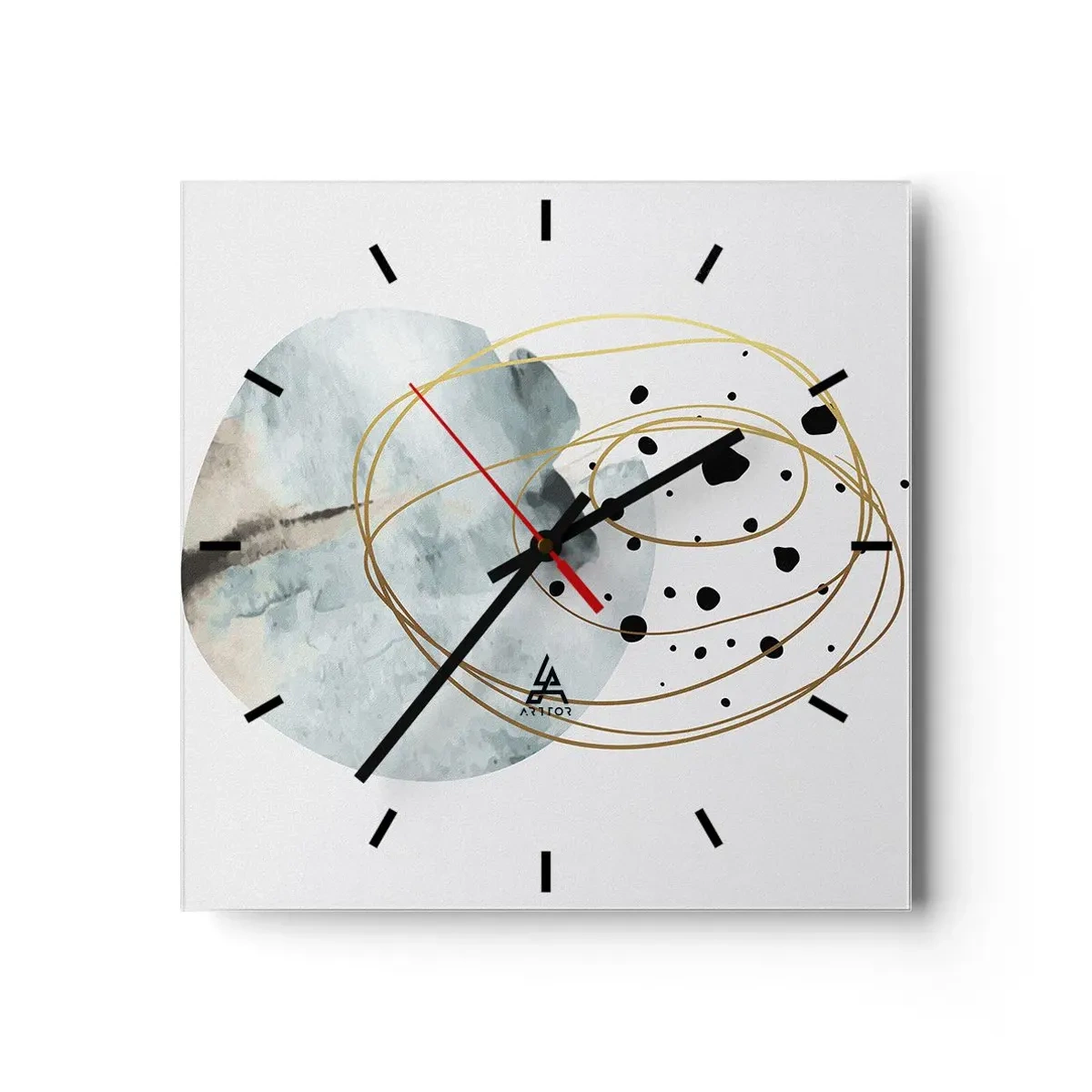 Wall clock - Clock on glass - In the Embrace of Space - 30x30 cm