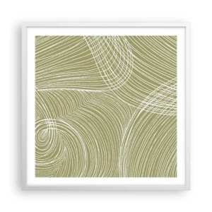 Poster in white frmae - Intricate Abstract in White - 60x60 cm