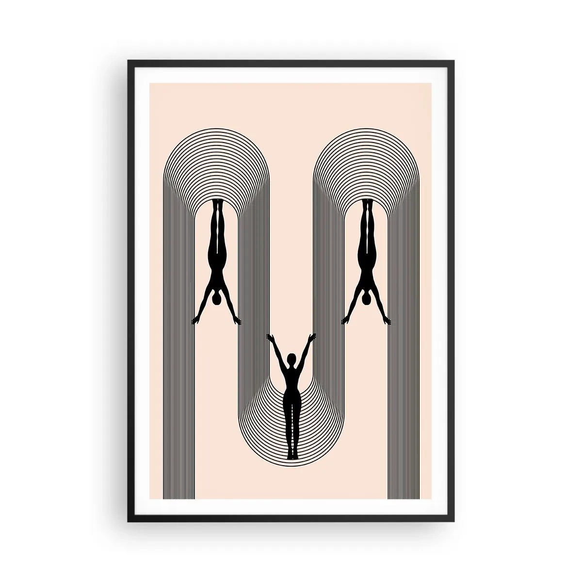 Poster in black frame - Upside Down - 70x100 cm