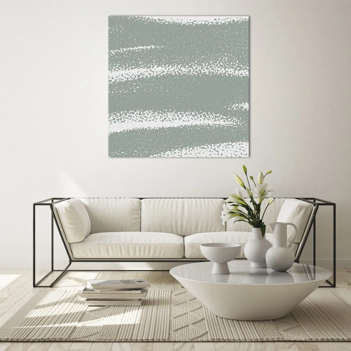 Glass picture - Abstrcat in Winter Climate - 60x60 cm