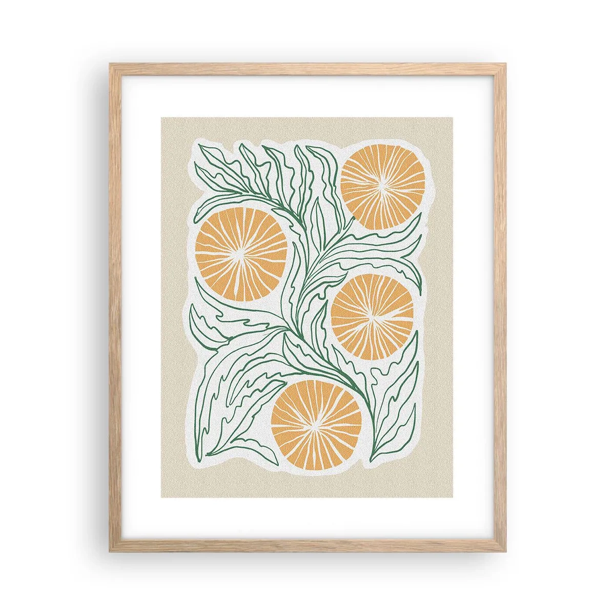 Poster in light oak frame - Ethnic with an Abstract Note - 40x50 cm