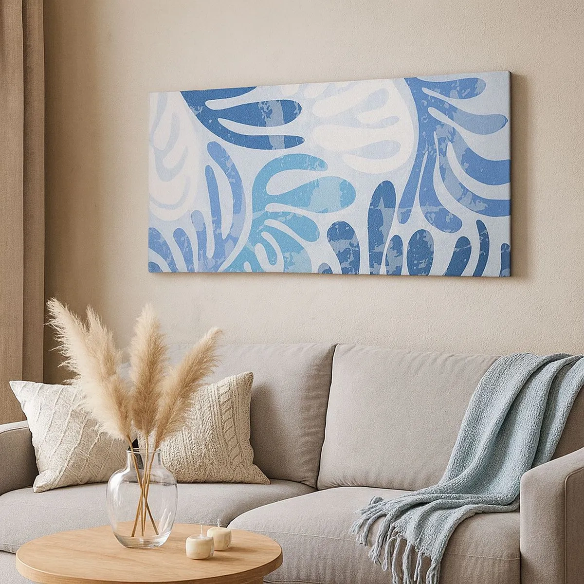 Canvas picture - Blue Ferns - 100x40 cm