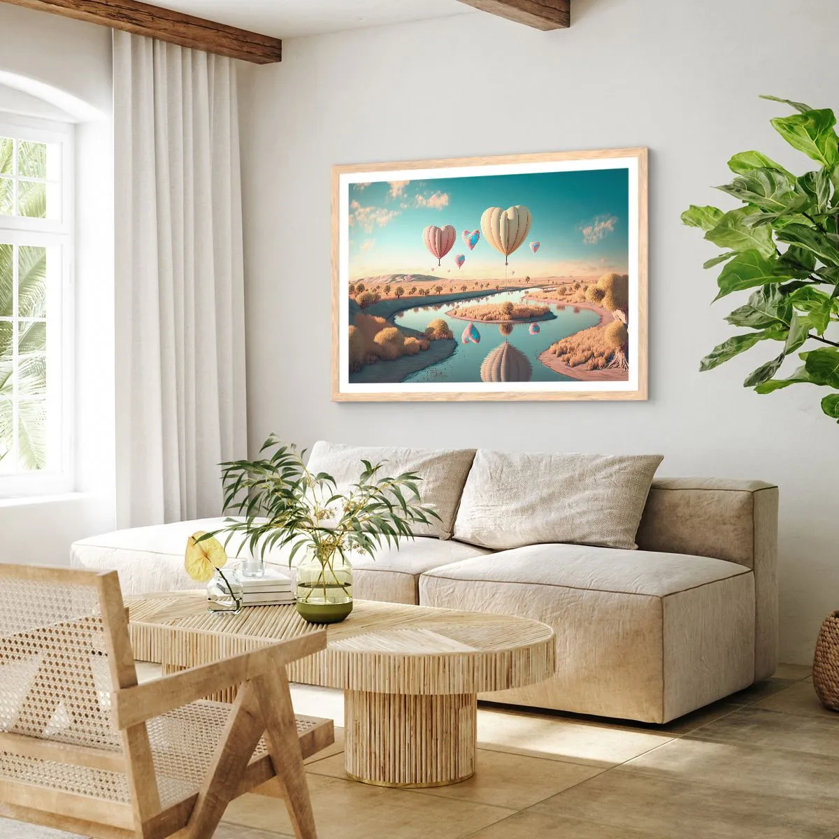 Poster in light oak frame - Love Lifts You up - 91x61 cm