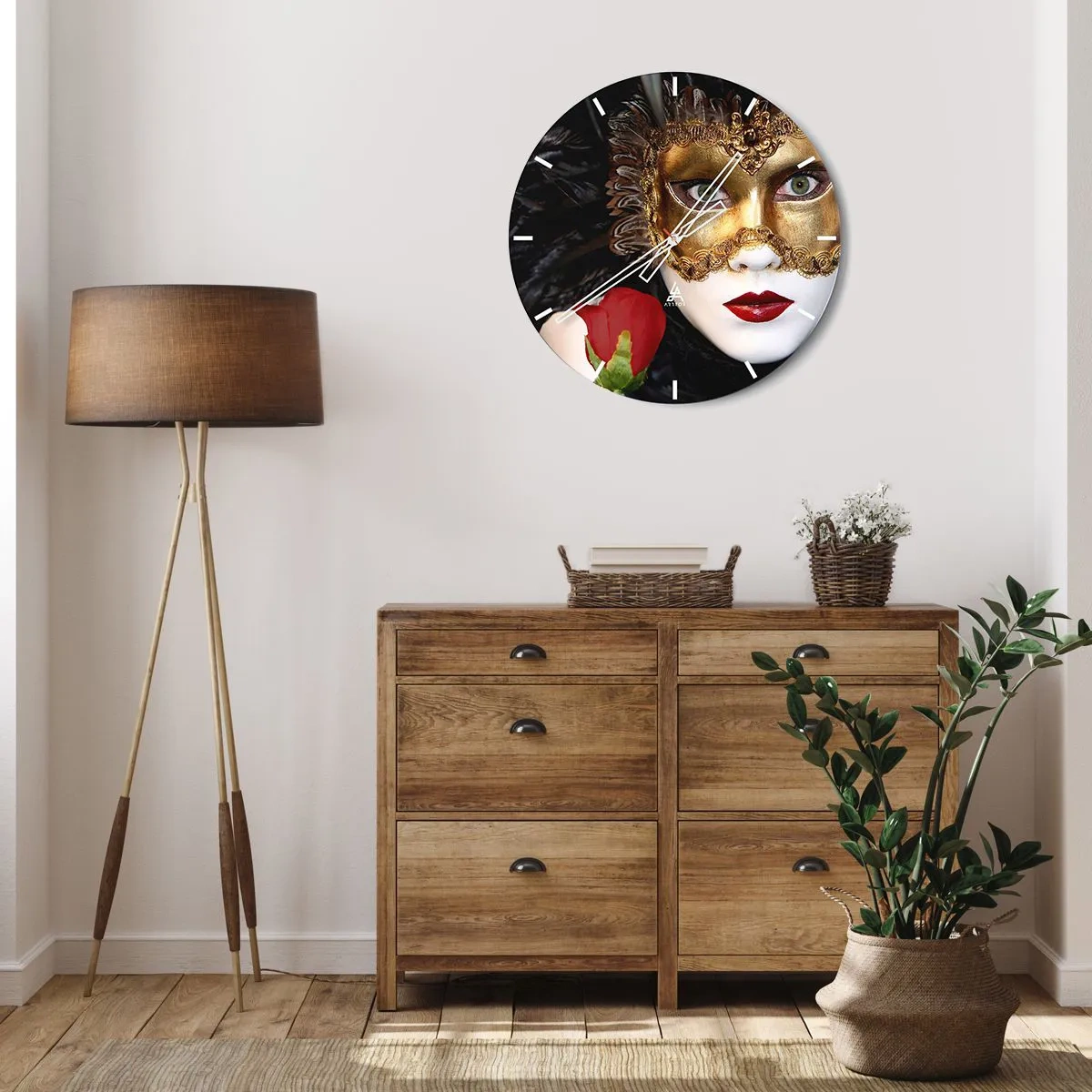 Wall clock - Clock on glass - Because Life Is a Big Ball - 30x30 cm