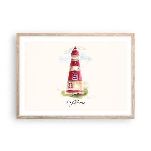 Poster in light oak frame - Around It the Weather Is Always Nice - 70x50 cm