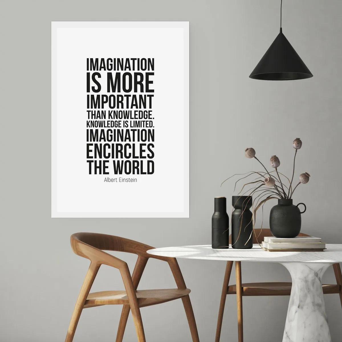 Poster - Einstein about Power of Imagination - 70x100 cm
