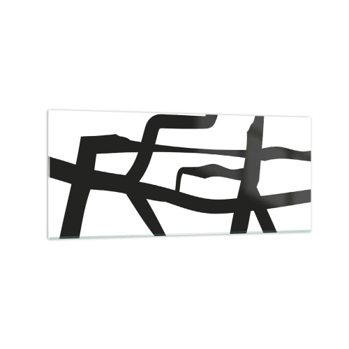 Glass picture - Black and White Construction - 120x50 cm