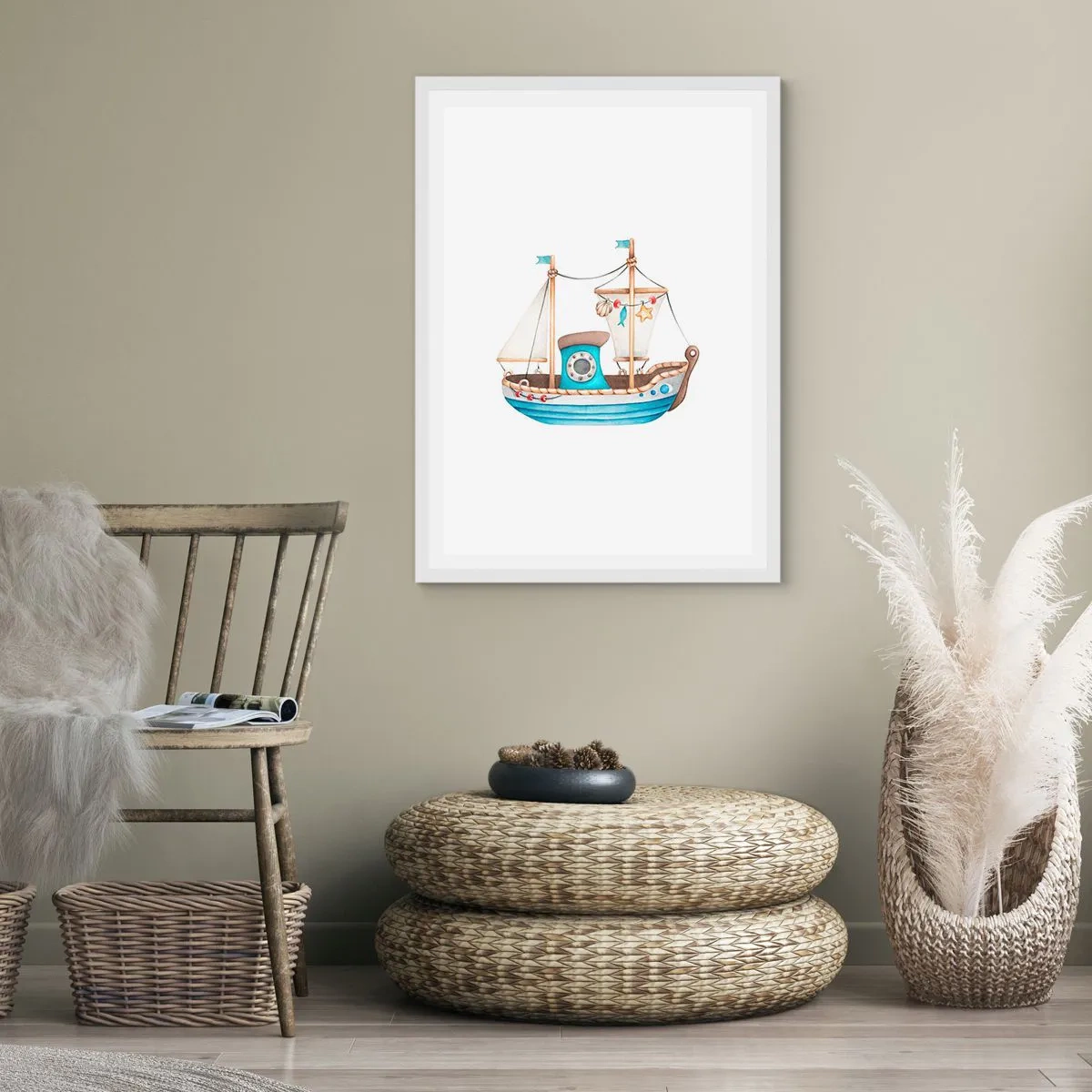 Poster in white frmae - Ahoy, Adventure! - 30x40 cm
