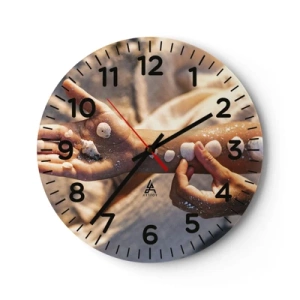 Wall clock - Clock on glass - Beauty at Hand - 40x40 cm