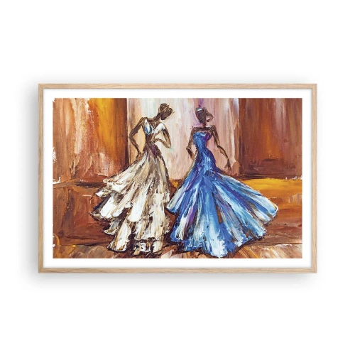 Poster in light oak frame - Charming Duo - 91x61 cm