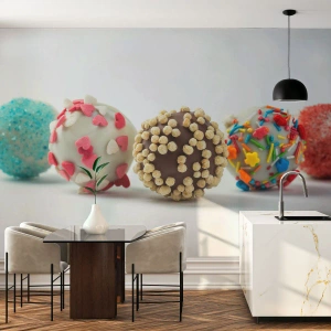 Photo Wallpaper Premium Sand - Life Can Be Sweet - Sweets, Candies, Colorful Lollipops - 400x280 cm