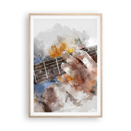 Poster in light oak frame - Poetry Between Strings - 70x100 cm