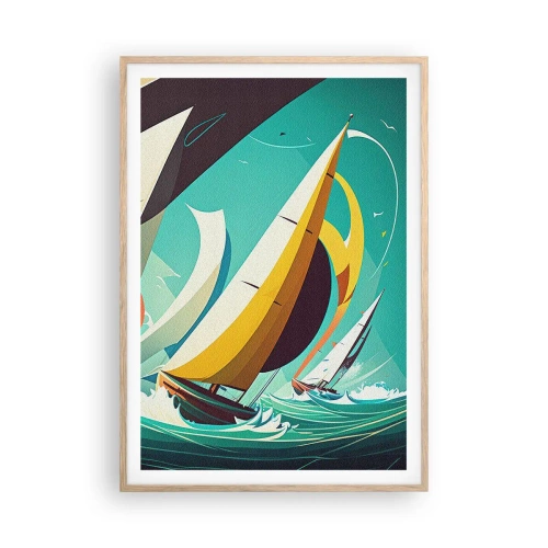 Poster in light oak frame - Standing Up to Elements - 70x100 cm