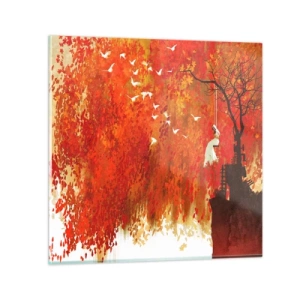 Glass picture - Will It Fly with Us? - 30x30 cm