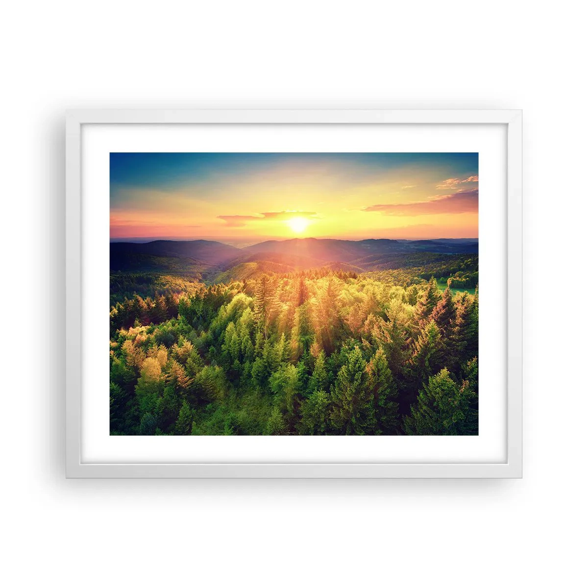Poster in white frmae - Peaks and Summits - 50x40 cm