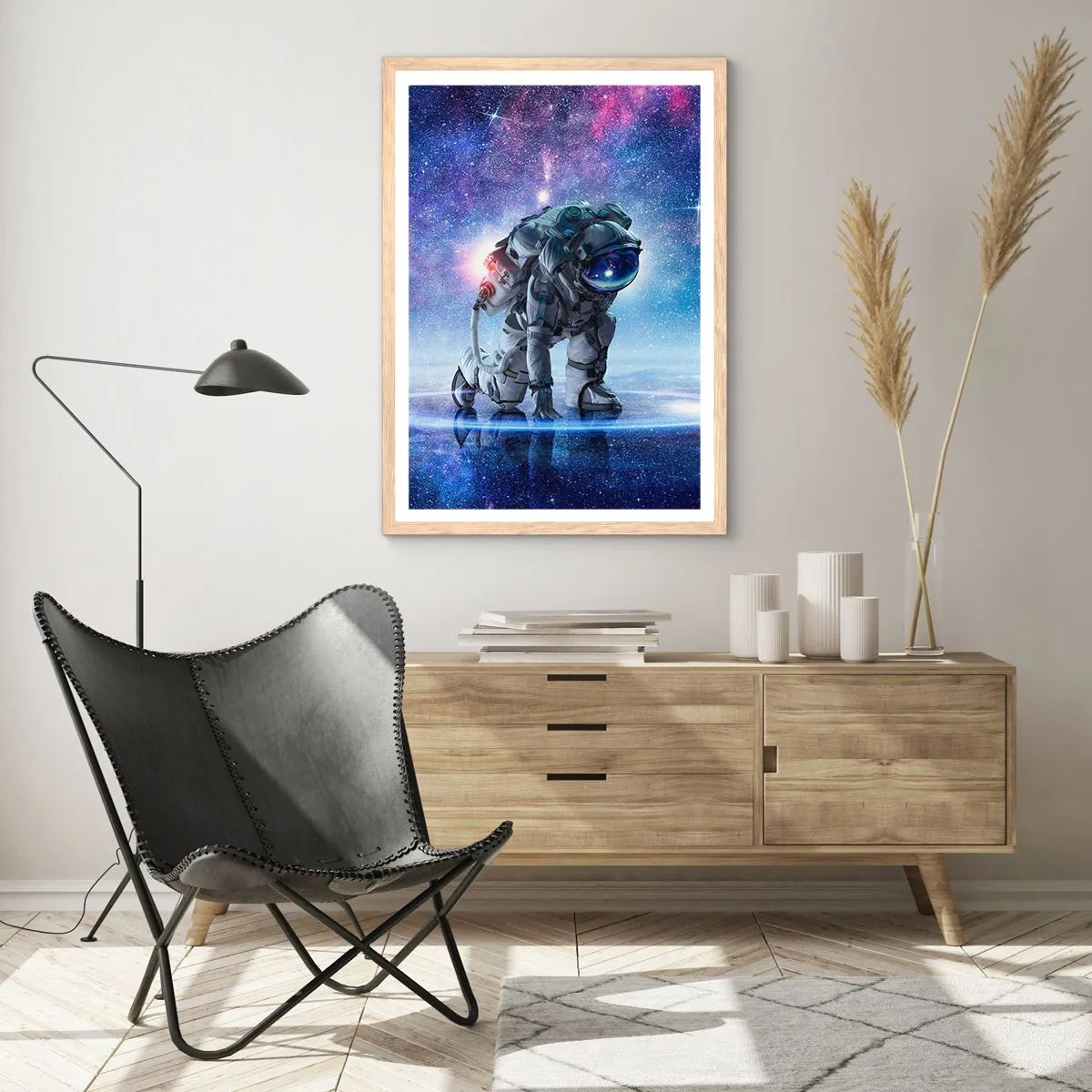 Poster in light oak frame - Starry Night above Me - 61x91 cm