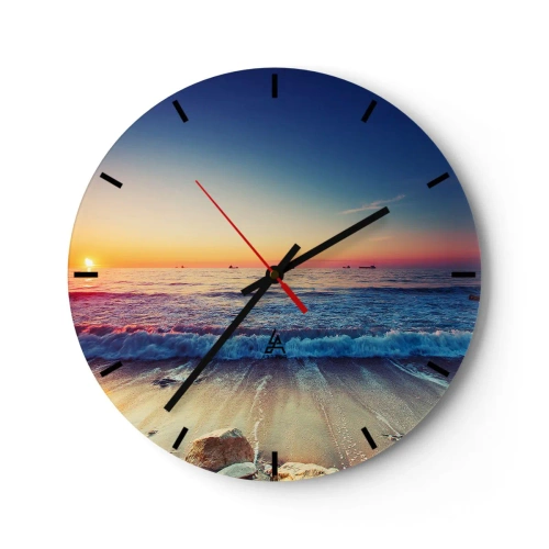 Wall clock - Clock on glass - What Is behind the Horizon? - 40x40 cm