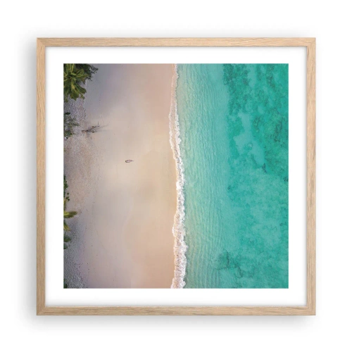 Poster in light oak frame - Paradise Beach - 50x50 cm