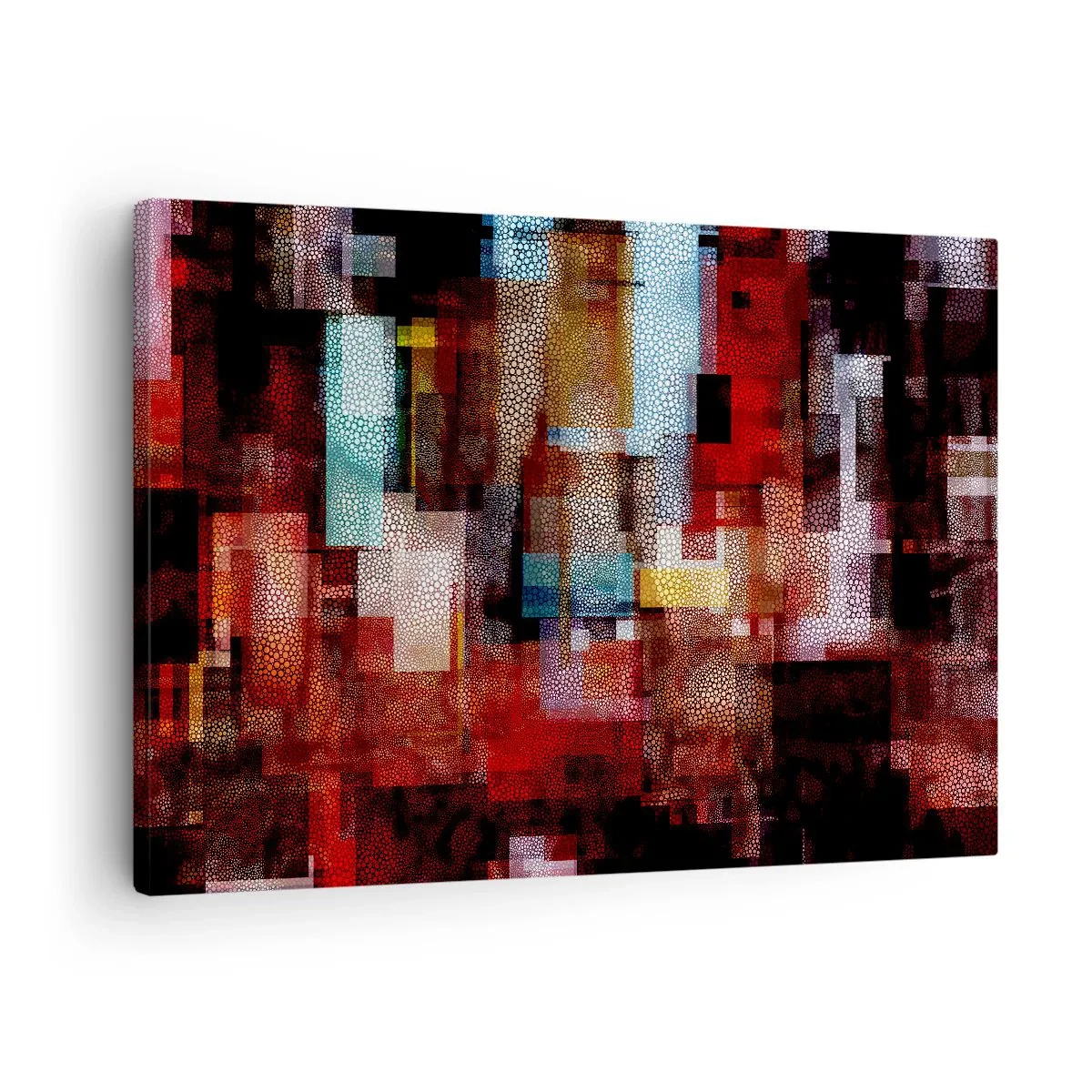 Canvas picture - Geometric abstraction in intense shades of red - 70x50cm - Mashed UP - Modern wall decoration for the living room and bedroom ARTTOR