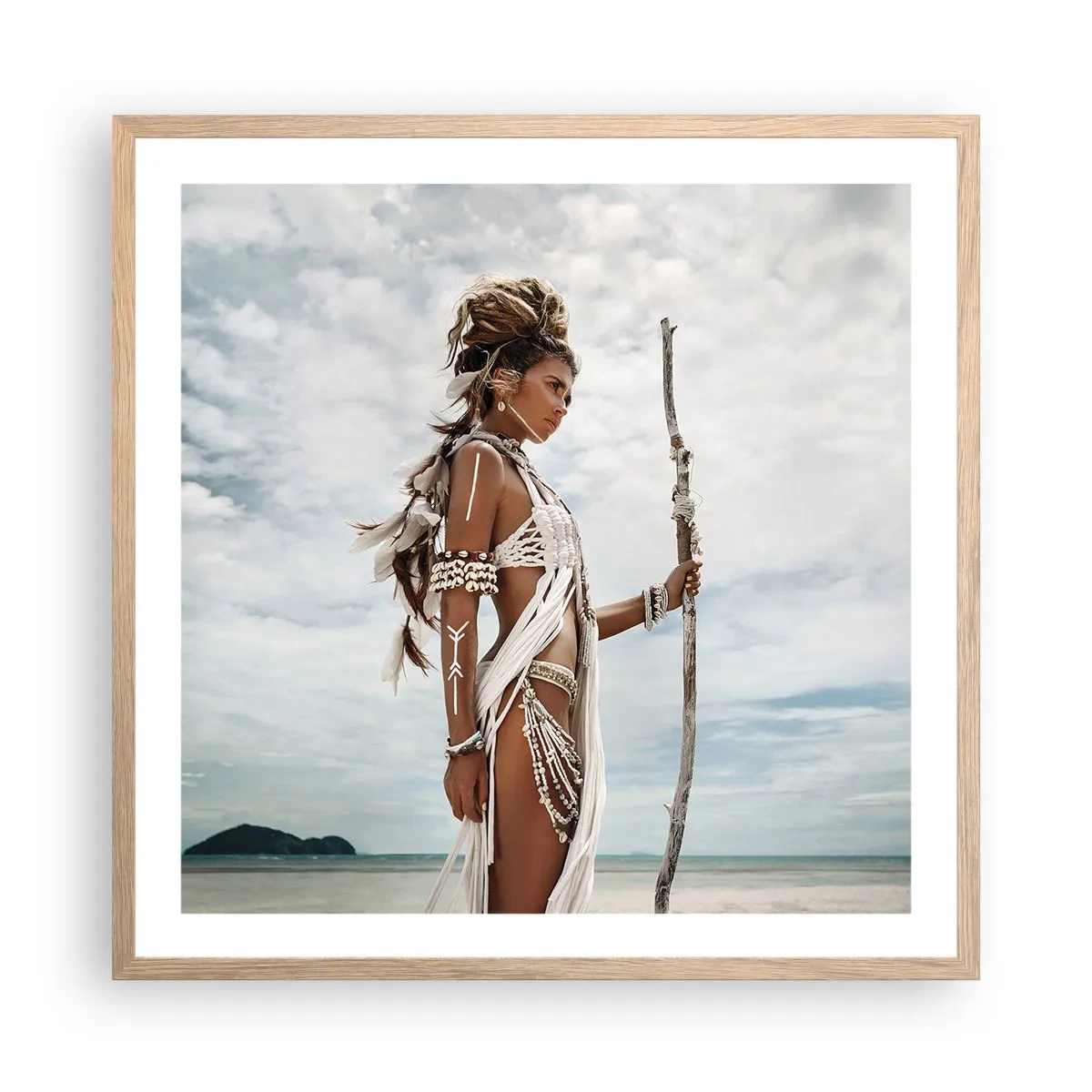 Poster in light oak frame - Queen of the Tropics - 60x60 cm