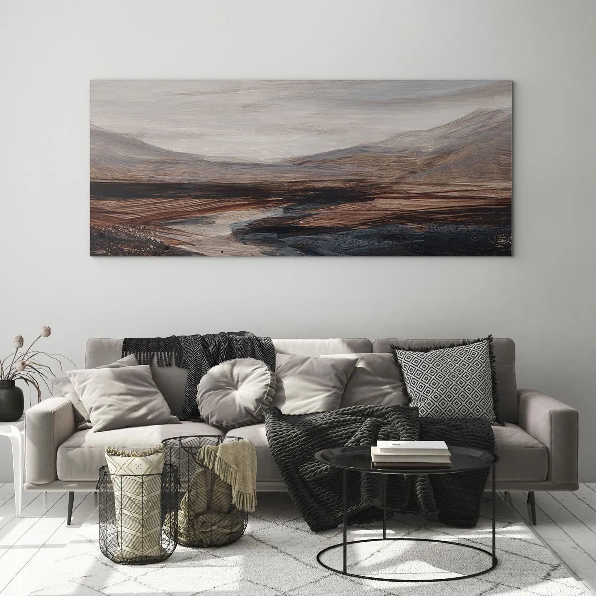 Glass picture - Quiet Valley - 100x40 cm