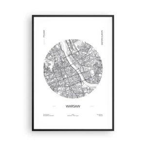 Poster in black frame - Anatomy of Warsaw - 70x100 cm