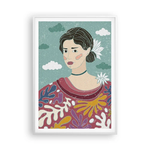 Poster in white frmae - With a Melancholic Look - 70x100 cm