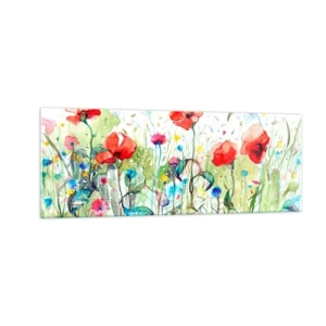 Glass picture - Meadow in May - 140x50 cm