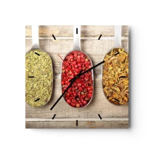 Wall clock - Clock on glass - Kitchen Magic - 40x40 cm