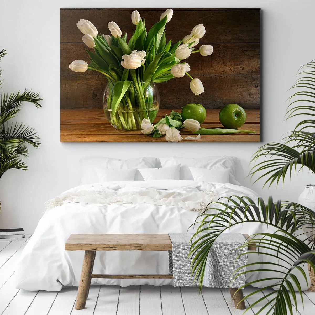 Canvas picture - Juicy and Fresh in Green and White - 120x80 cm