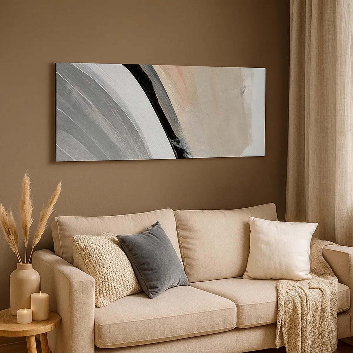 Canvas picture - Composition: Arc of Black and Grey - 30x30 cm