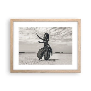 Poster in light oak frame - Dance of Southern Islands - 40x30 cm