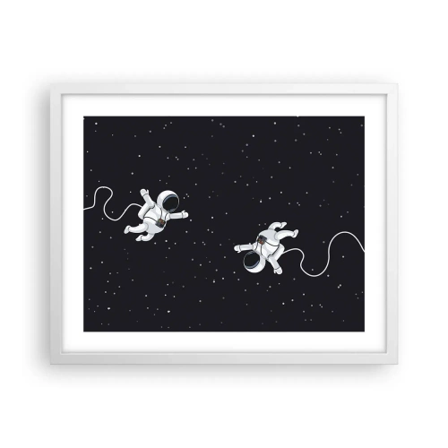 Poster in white frmae - Space Dance - 50x40 cm