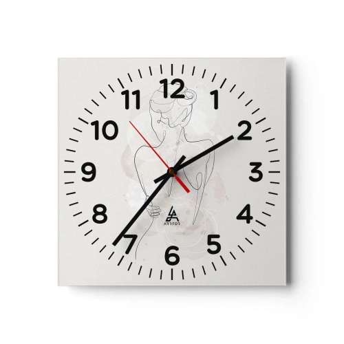 Wall clock - Clock on glass - Like a Sensitive Instrument - 40x40 cm