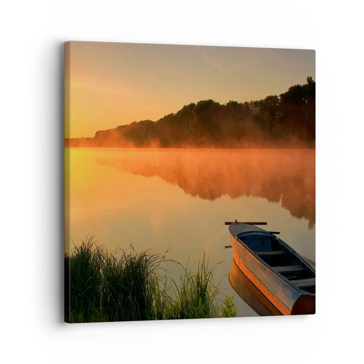 Canvas picture - Sunrise by a Mirror-like Water - 30x30 cm