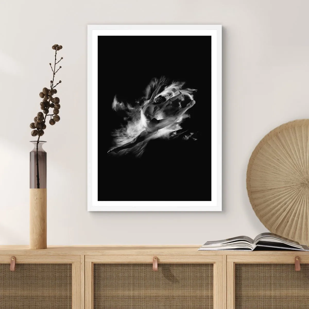 Poster in white frmae - Stopped i in Flight - 30x40 cm