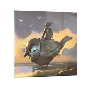 Glass picture - Stop on a Fantastic Journey - 40x40 cm