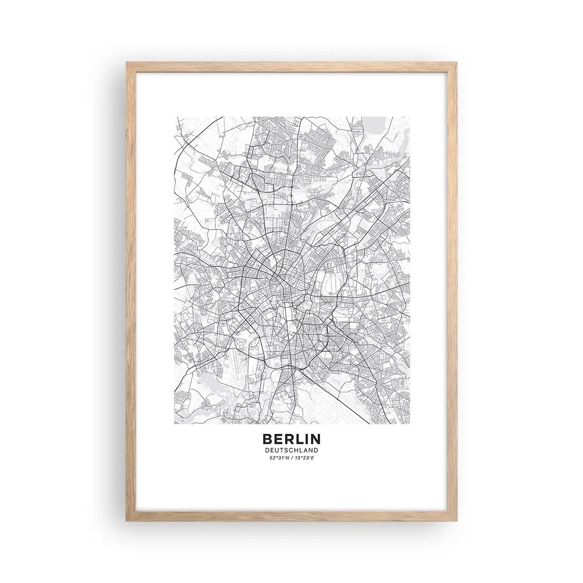 Poster in light oak frame - Flower of Berlin - 50x70 cm