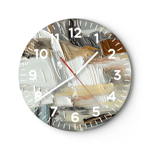 Wall clock - Clock on glass - Layers of Colour - 30x30 cm
