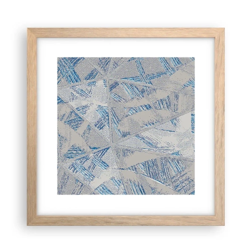 Poster in light oak frame - In Blue and Grey Maze - 30x30 cm