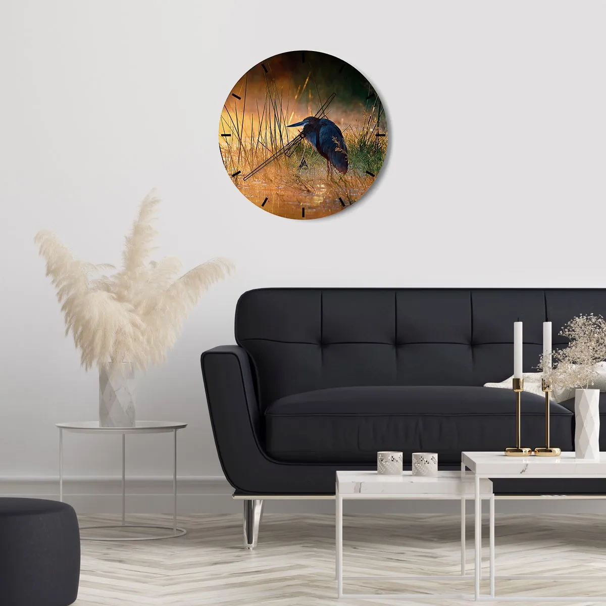 Wall clock - Clock on glass - Stop Taking Pictures - 30x30 cm