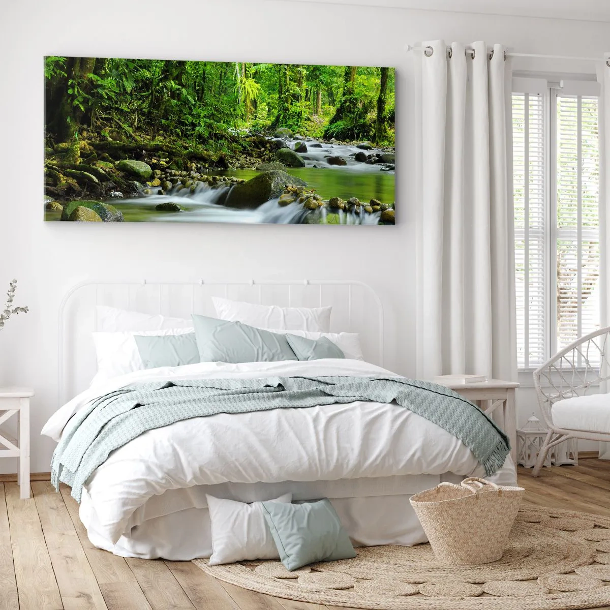 Canvas picture - Swimming in the Sea of Green - 90x30 cm