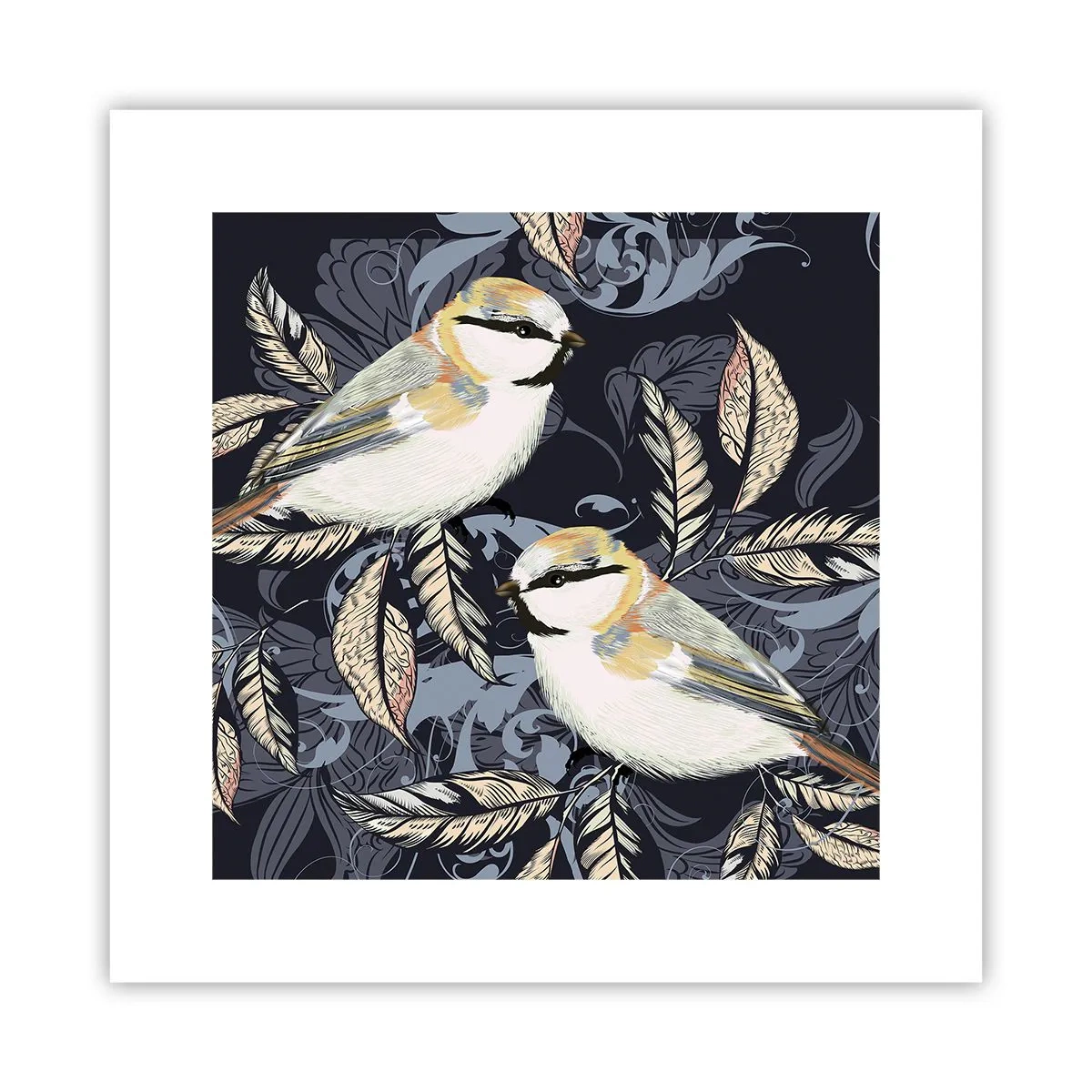 Poster - Blue and Yellow Chirp - 30x30 cm