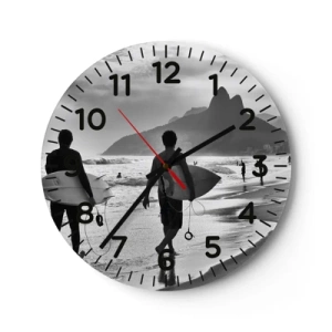 Wall clock - Clock on glass - Samba for One Wave - 40x40 cm