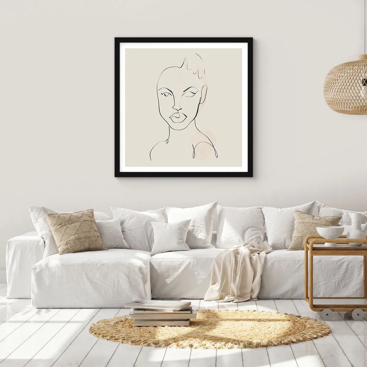 Poster in black frame - Outline of Sensuality - 50x50 cm