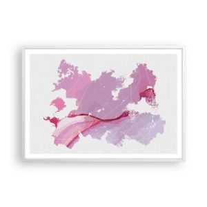 Poster in white frmae - Map of a Pink World - 100x70 cm